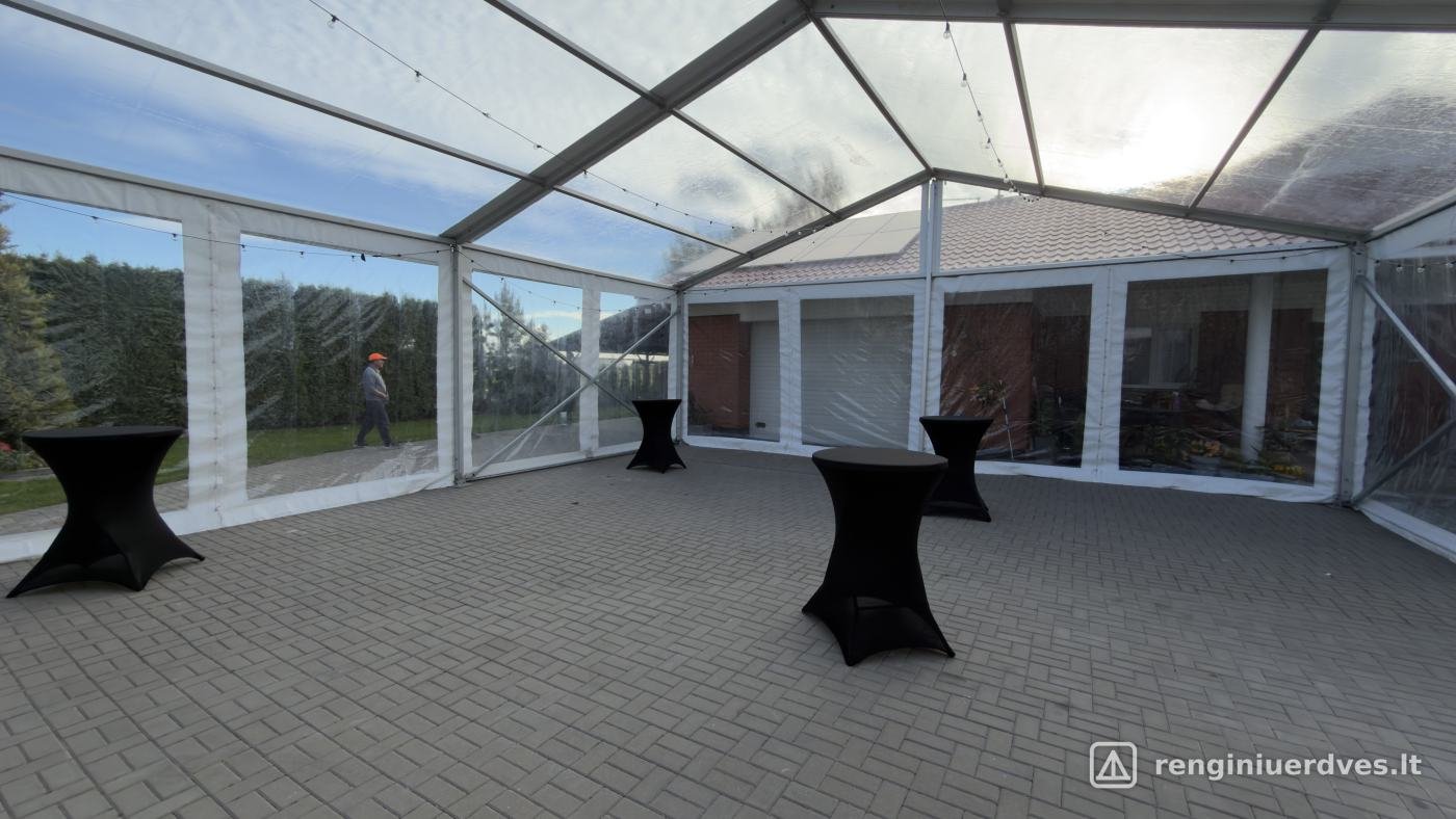 Modulinė balta palapinė 10×15 m nuoma