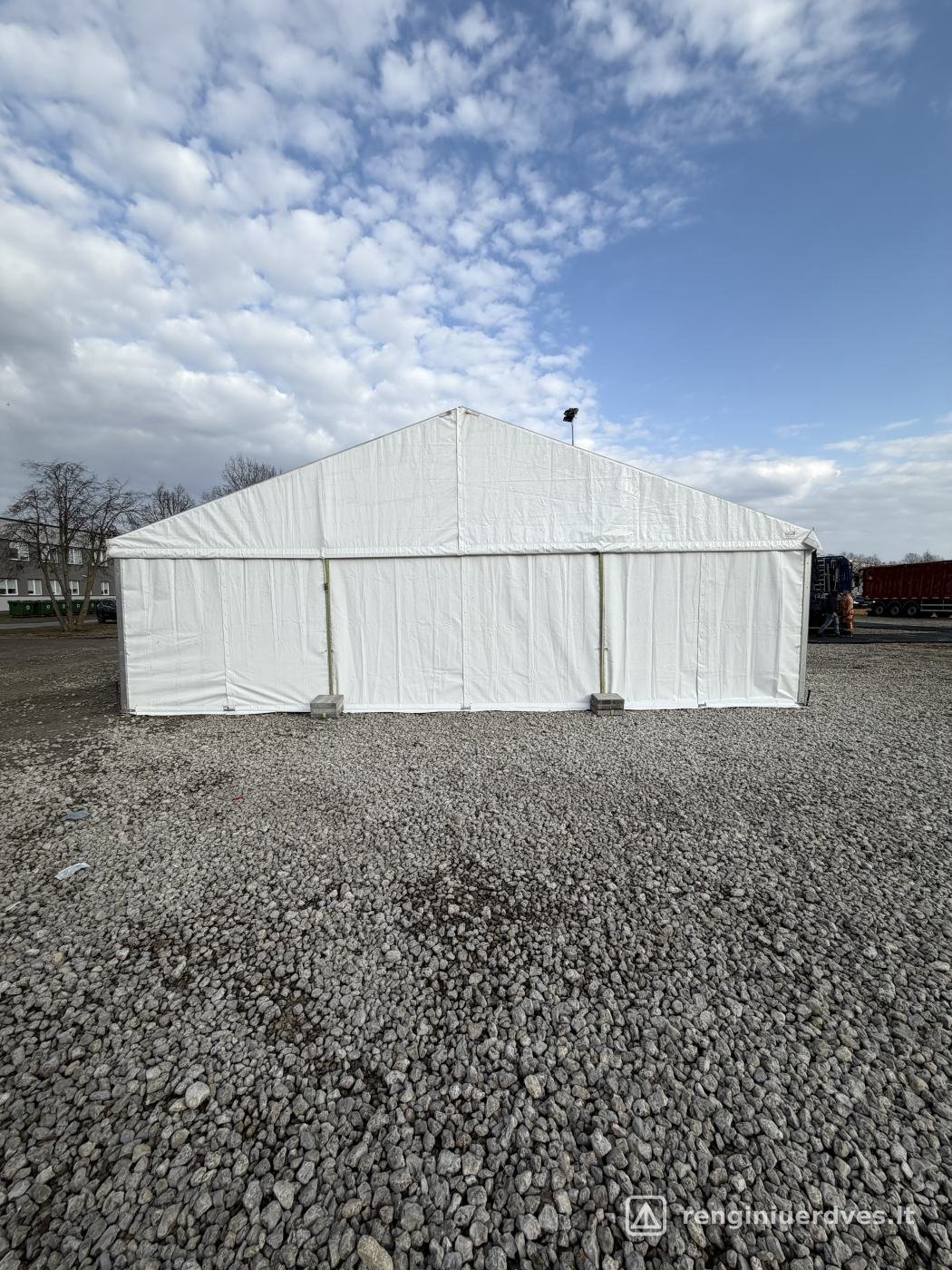 Modulinė balta palapinė 10×20 m nuoma